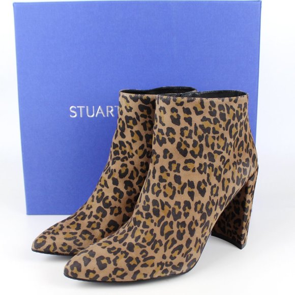 NEW Stuart Weitzman Leopard Bootie | Bold Pointed Toe Heel for Night & City Chic - Picture 8 of 11